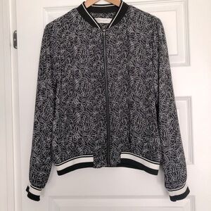 Black and white light bomber jacket, size medium